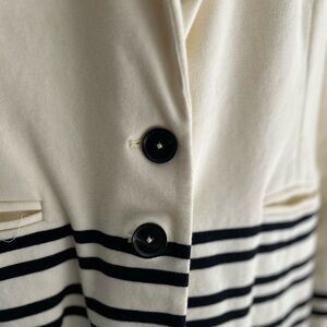 EUC Ivory J. Crew blazer with navy stripes - size xxs.